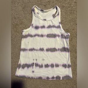 Lululemon razor back tank with purple and grey tye dye